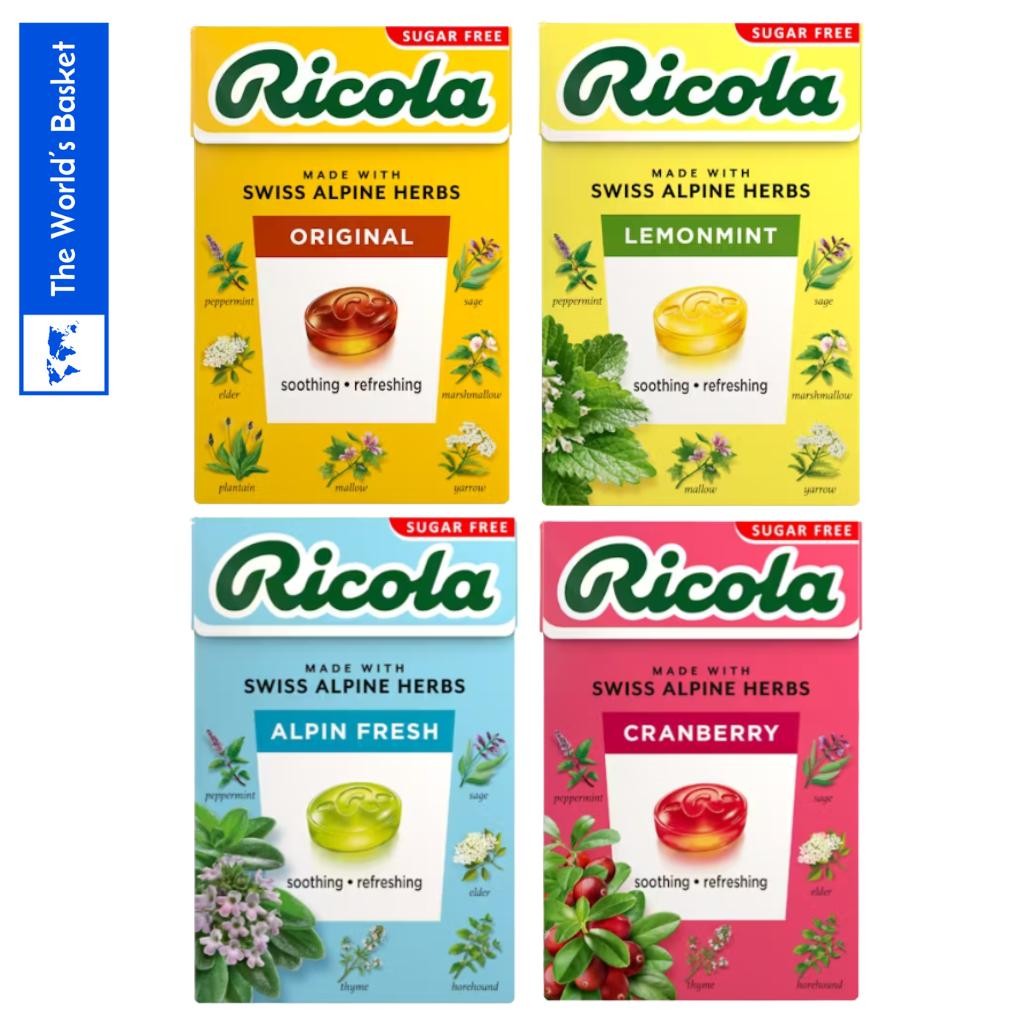 Ricola Swiss Alpine • Lemonmint• CRanberry• Original• Sugar Free Candy ...