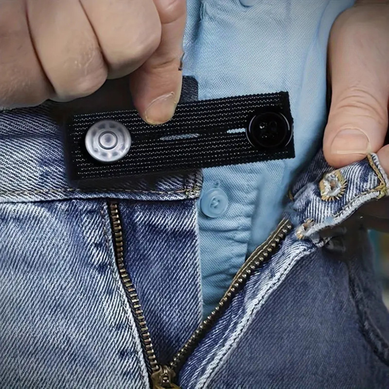 Elastic Button Extenders Unisex Waist Extension Buckle Band Adjustable ...