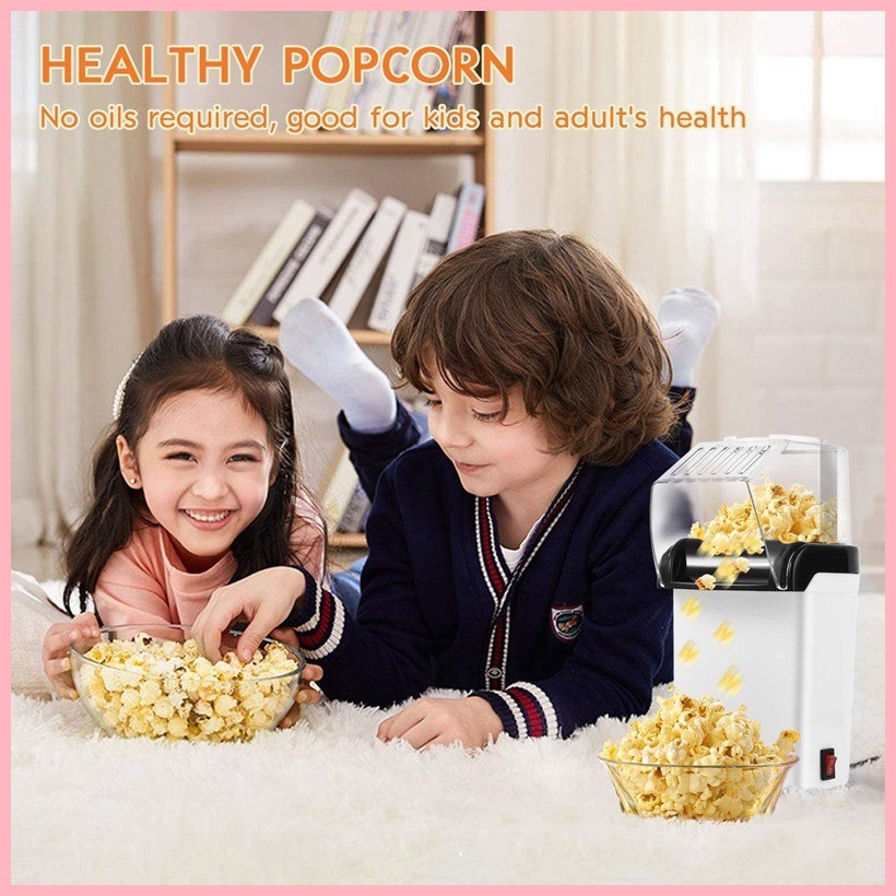 Air Popcorn Popper Maker, Electric Hot Air Popcorn Machine-1200W, Oil ...