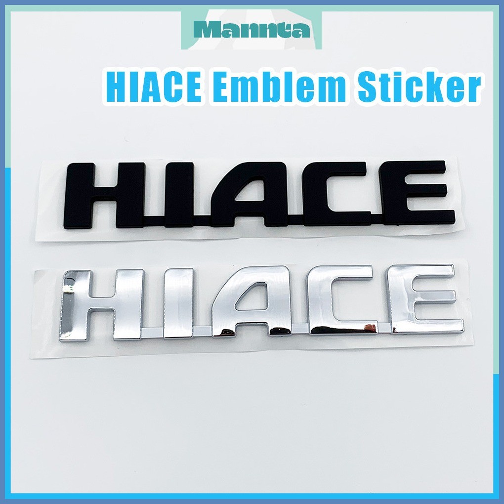 3D ABS Hiace Emblem Chrome Black HIACE Logo Rear Trunk Emblem Sticker ...