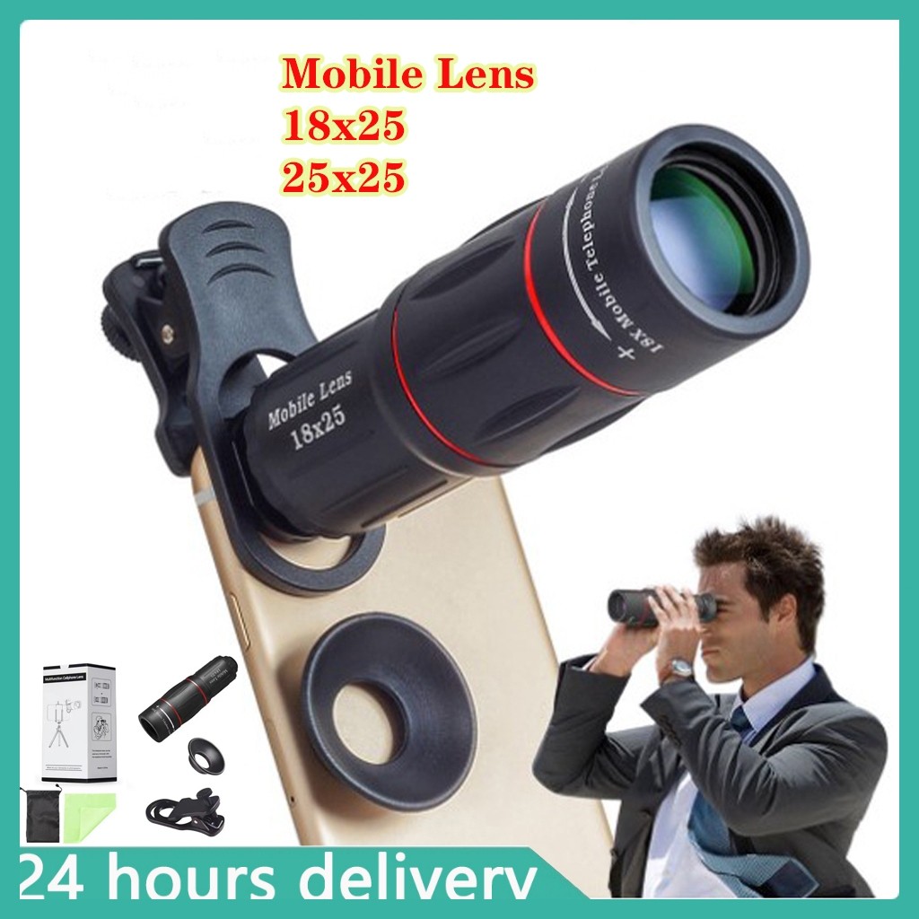 18x25/28x25 Monocular Zoom HD Optical Cell Phone Lens Observing Survey ...