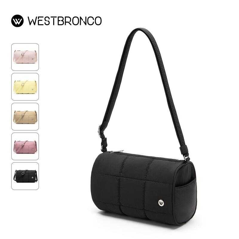 WESTBRONCO Borsa A Tracolla Puffer In Nylon | Tote Trapuntata Leggera 12,5L Per Donna, Weekender E Palestra - 2