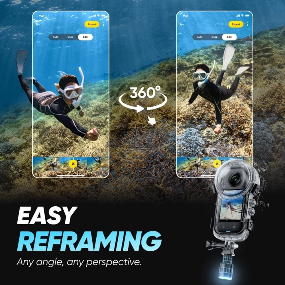 For 360 X4 Waterproof Dive Case Diving shell Kabibi ng pagsisid 360 X4 ...
