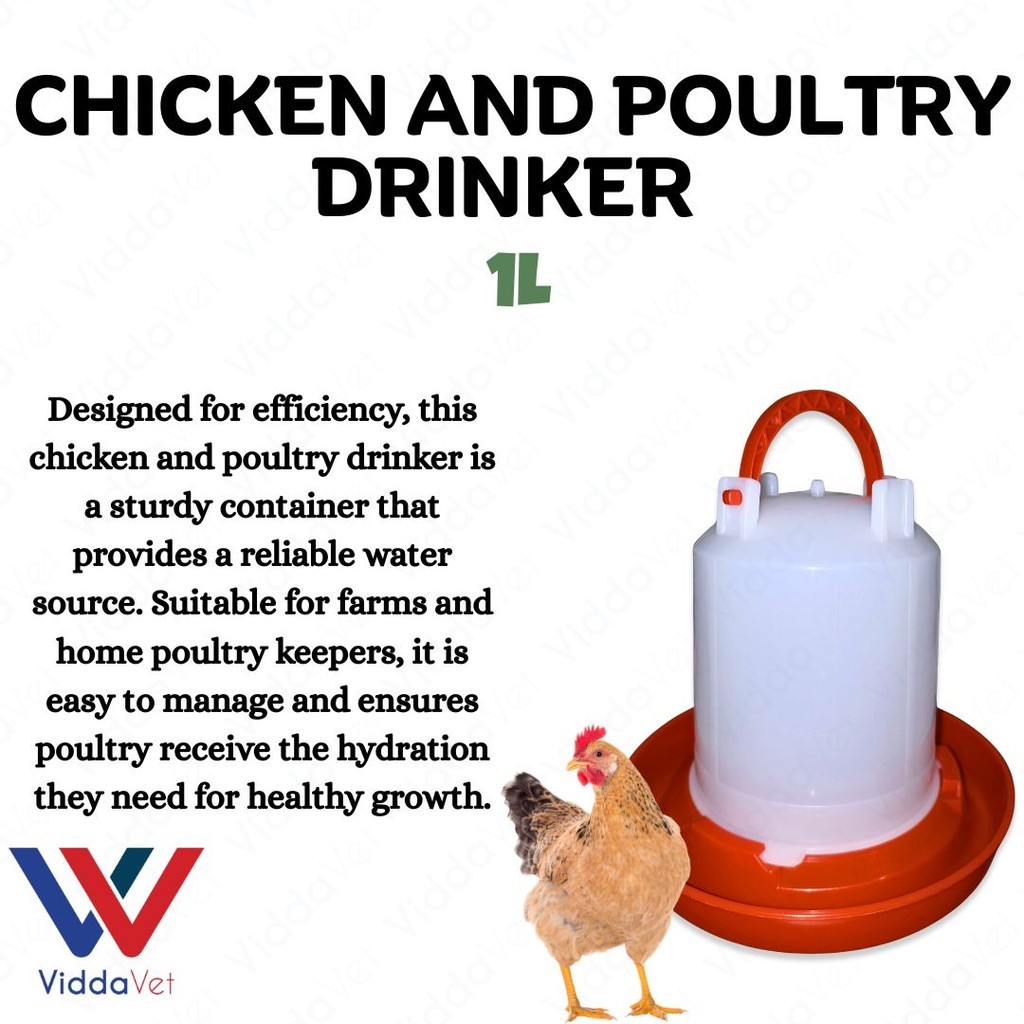 1L Poultry Drinker Container for Chickens with High Capacity Storage of ...