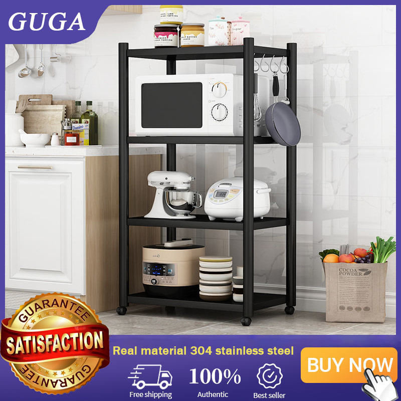 Guga Kitchen Shelf Stainless Steel Oven Microwave Rack Multifunctional ...
