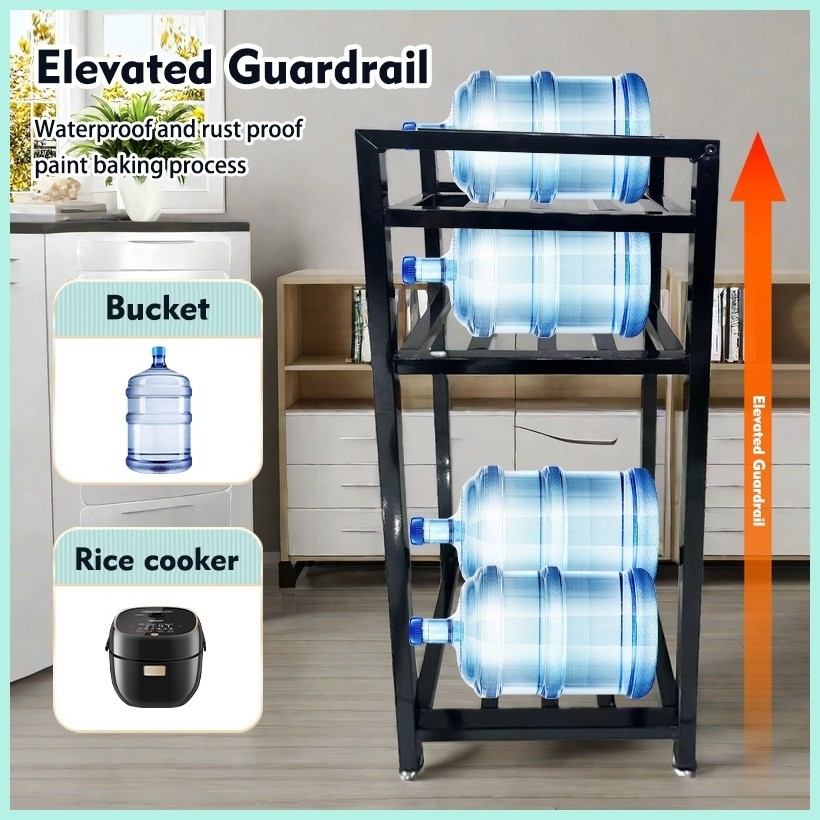 3 Layer Water Container Rack Stand Water Rack Stand Metal Water Gallon ...