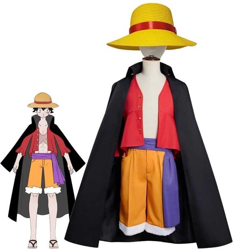 Tt 914 Anime One Piece Costume Monkey D. Luffy Cosplay Trench Coat ...