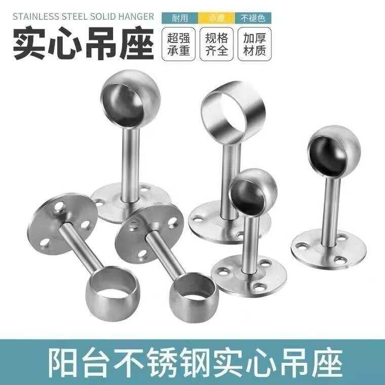Thick Stainless Steel Head Wardrobe Clothes Rail Support Drying Hanging ...