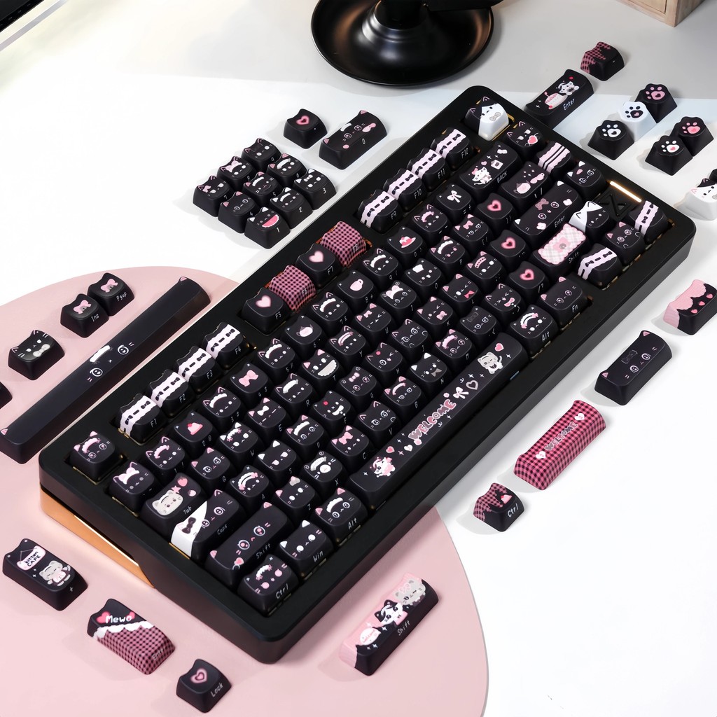 Moonlight Meow Meow Keycaps 140 Keys MAO Height PBT Material Keycap ...