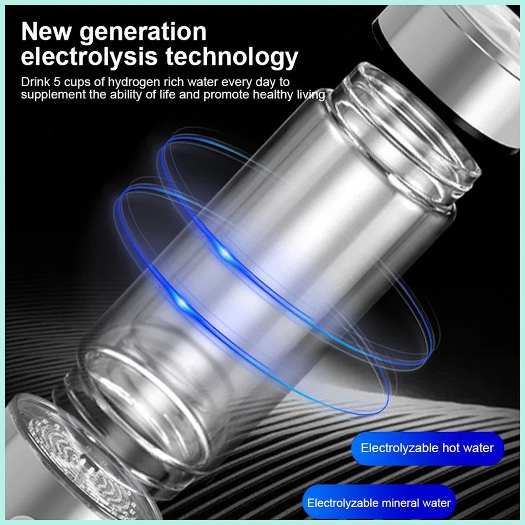 Hydrogen Water Bottle Generator - 400ml Rechargeable