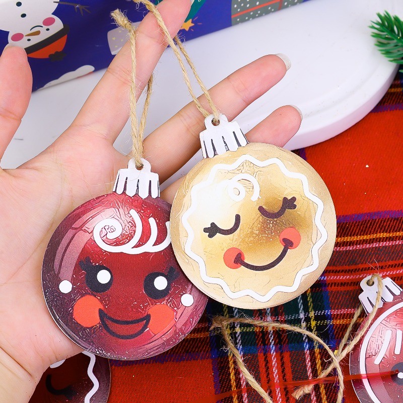 12Pcs DIY Xmas 2D Flat Gingerbread Man Hanging Ornament Christmas Party ...