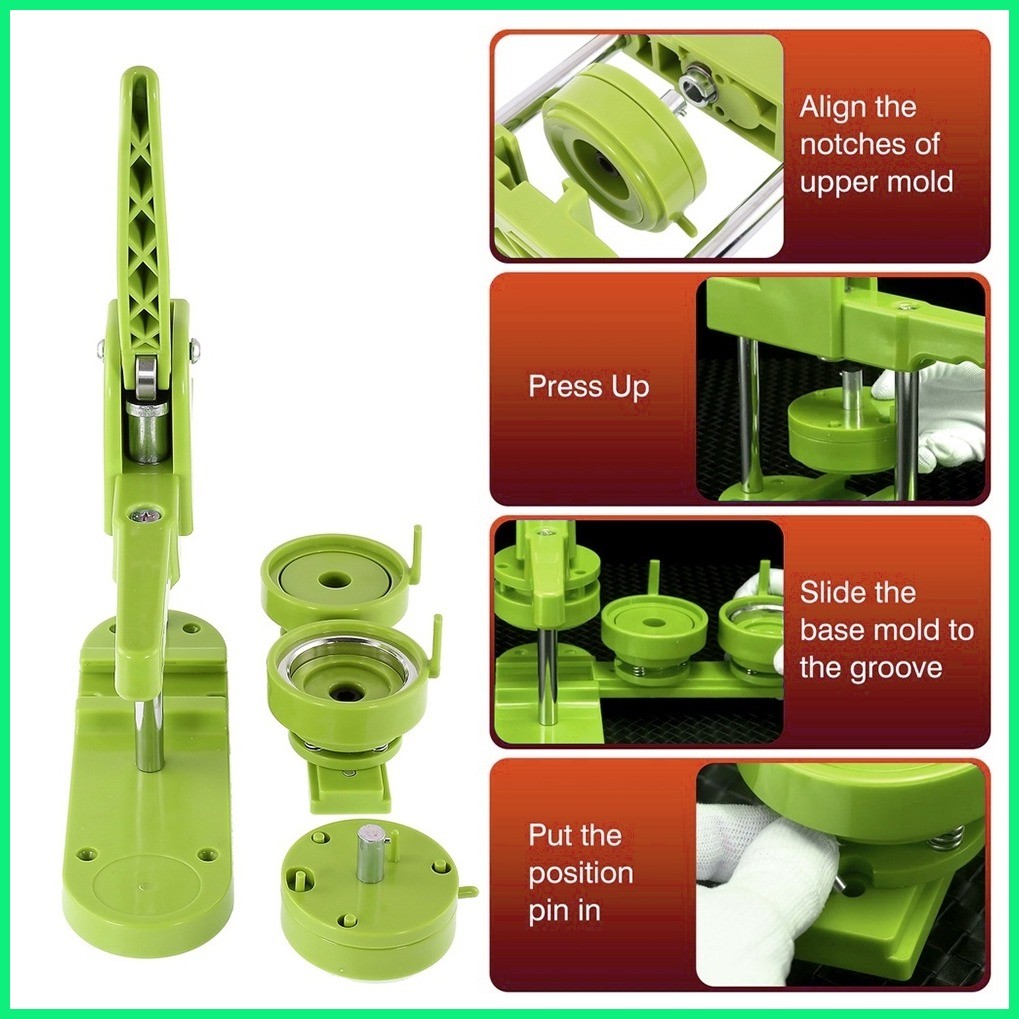 Portable Button Maker Machine DIY Pin Button Handmade Badge Punch Press ...
