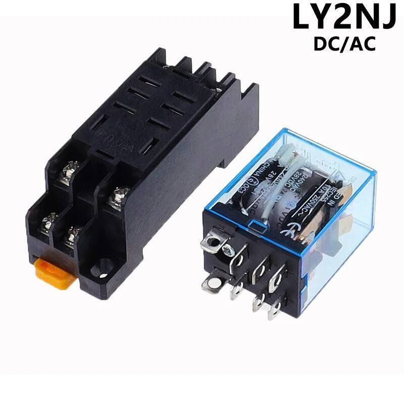 12V 10set 24V 36V 48V DC 110V 220V 380V AC Coil Power Relay LY2NJ DPDT ...