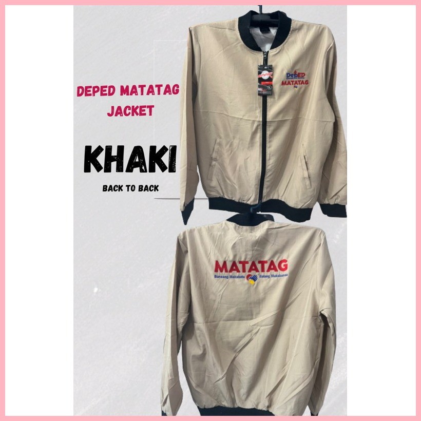 MATATAG Deped Jackets borda back to back Khaki | Shopee Philippines