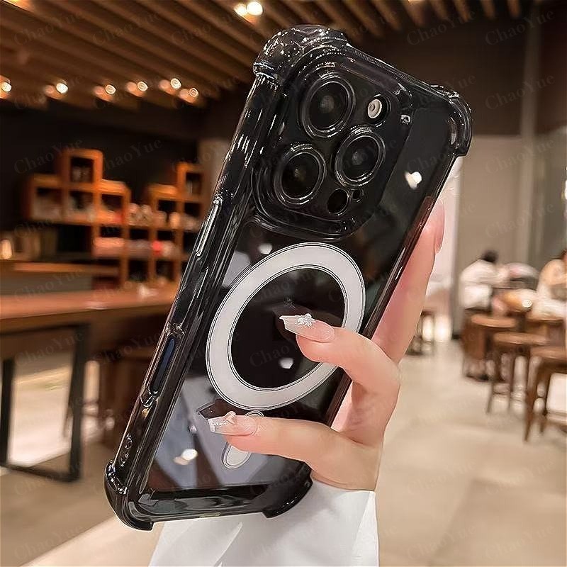 Luxury Crystal Clear Magnetic Wireless Charging Collision Avoidance ...
