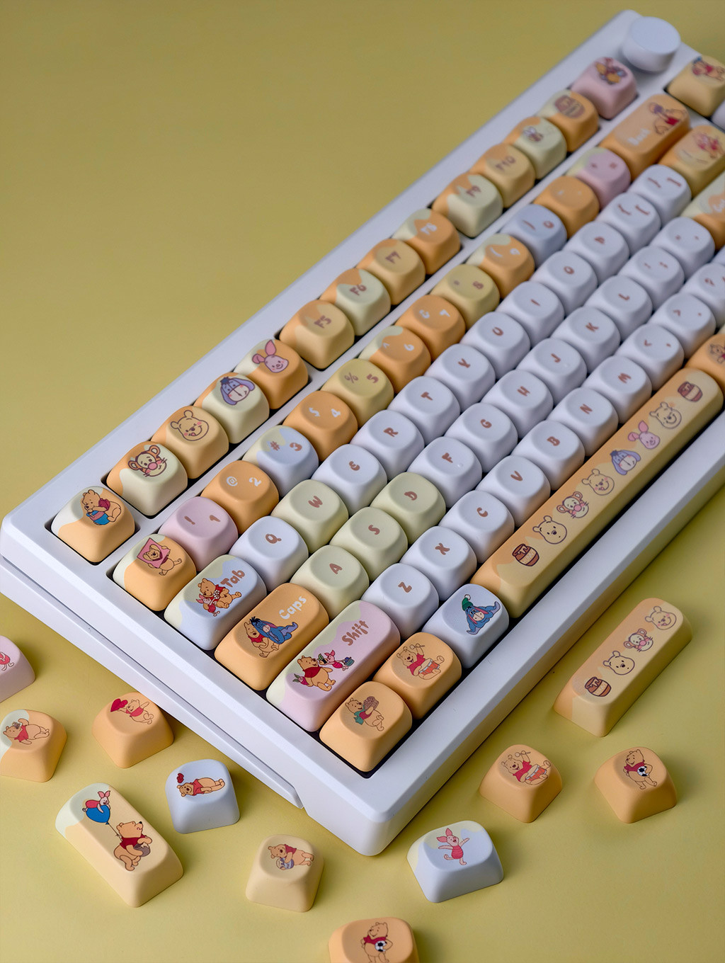 Winnie The Pooh Keycaps PBT MOA Profile 130 Keys Dye Sublimation Aula ...