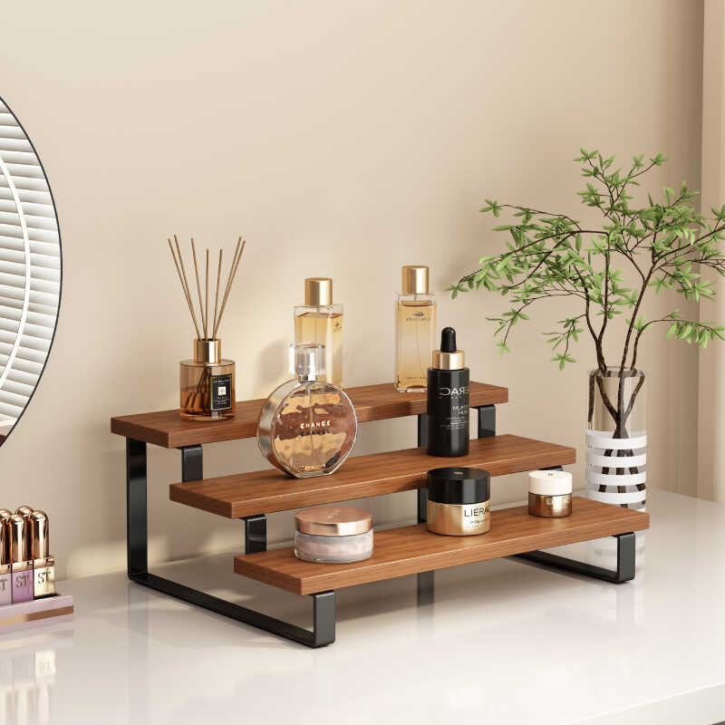 Ladder Display Rack Wooden Desktop Multi-Layer Storage Rack Perfume ...