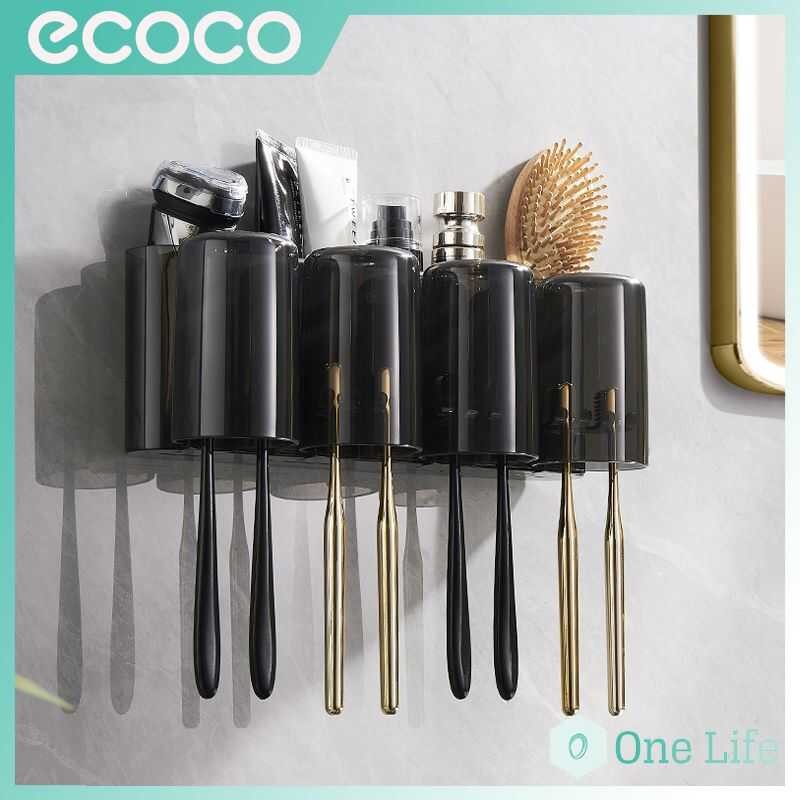Ecoco Holder With Toothpaste Squeezer For Bathroom Wall-Mounted ...