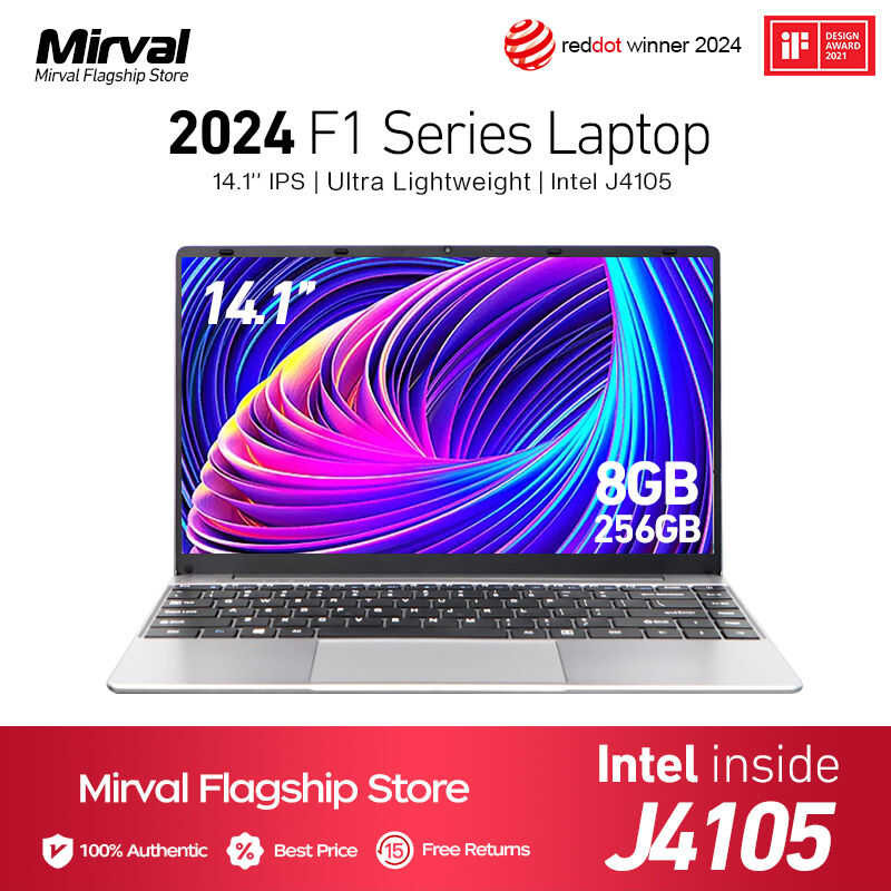Mirval F1 14'' Laptop 1080P IPS FHD Notebook Intel Celeron J4105 2.4Ghz ...