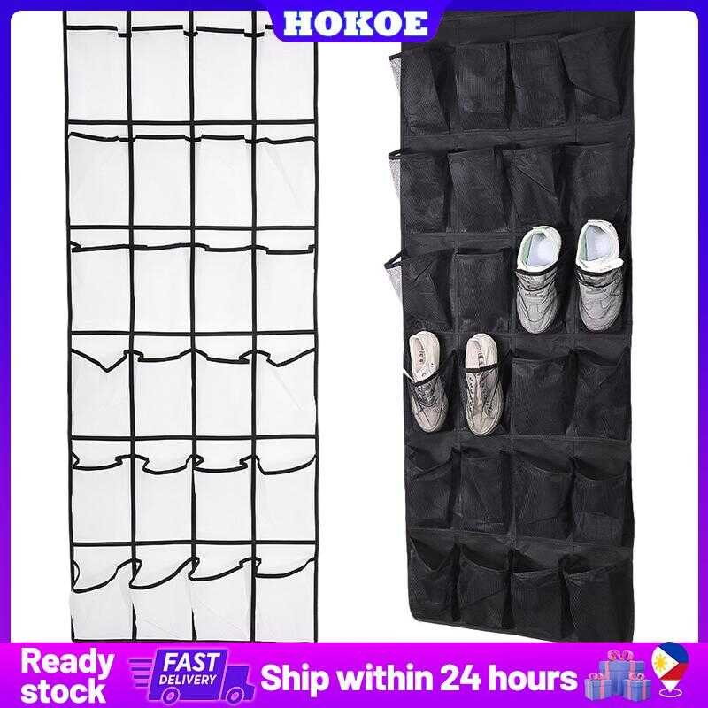 24 Pocket Hanging Rack Mesh Shoe Box Shoes Organizer Wall Mounted ...