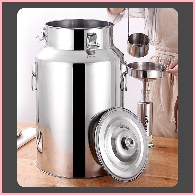 rice dispenser metal 25 kg stainless rice bucket banga lagayan ng bigas ...