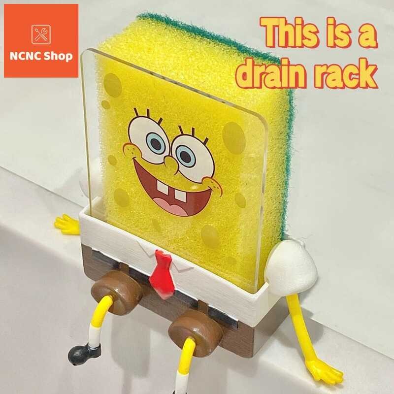 NCNC Spongebob Cute Household Strainer With Accessories Shelf Sponge ...