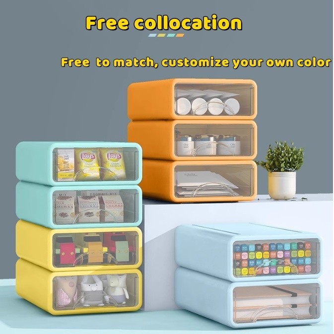 Free installation drawer style desktop storage box free combination of ...