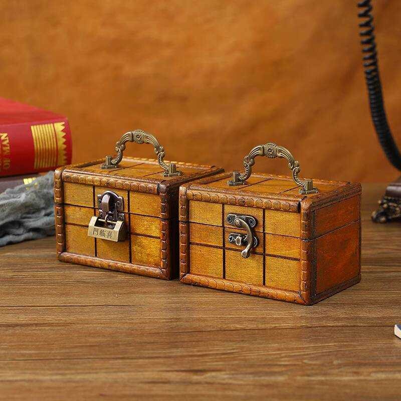 Storage with Handle Small Wooden Jewelry Ring Packaging Escape Room ...