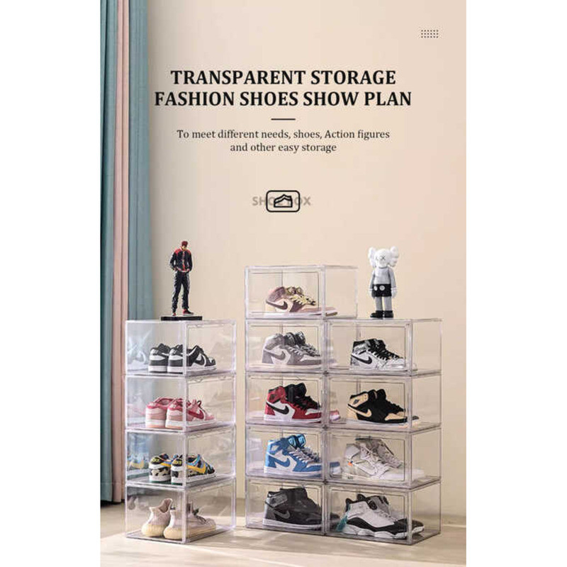 Acrylic BM Shoe Box Clear Magnetic Stackable Organizer Large Space ...