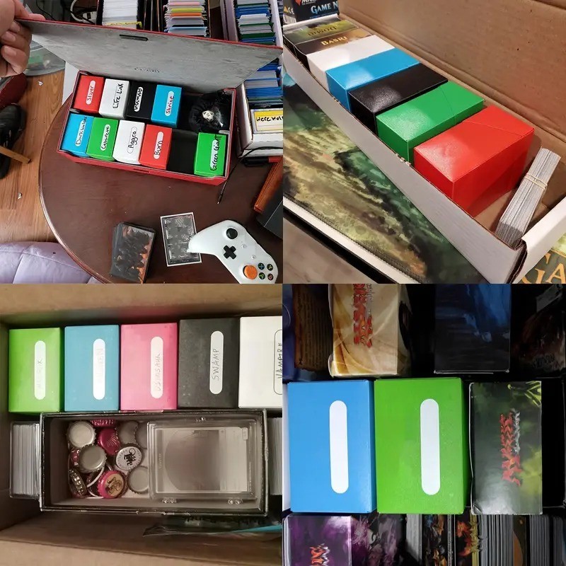 Solid Color Card Box Holder Organizer Storage Deck Game Trading Card ...