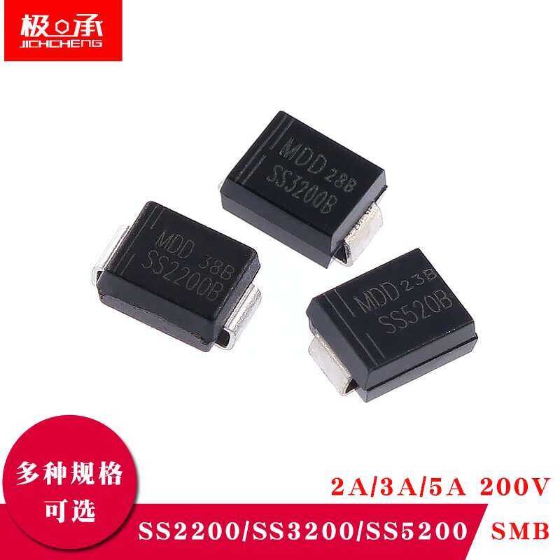 Chip Schottky Diode SS2200 SS3200 SS5200 SMB 2A 3A 5A 200V | Shopee ...