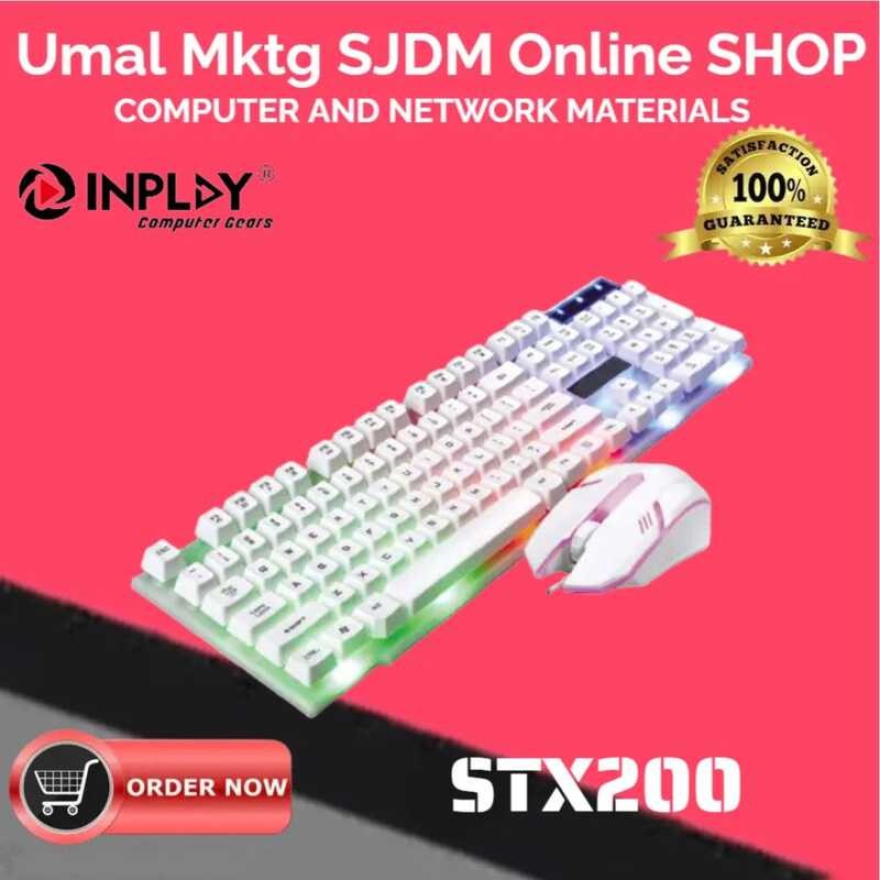 INPLAY Stx200 2 IN 1 Set Keyboard Rainbow RGB Suspended Backlit Gaming ...