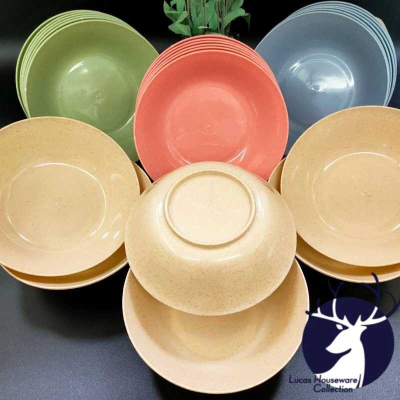 7” WHEAT REUSABLE PLASTIC (Wheat STRAW MATERIAL ) DINNERWARE MANGKOK ...