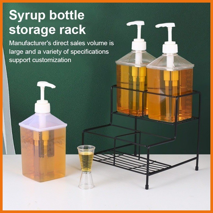 Fructose Syrup Bottle Storage Rack Coffee Syrup Pump Compartment ...