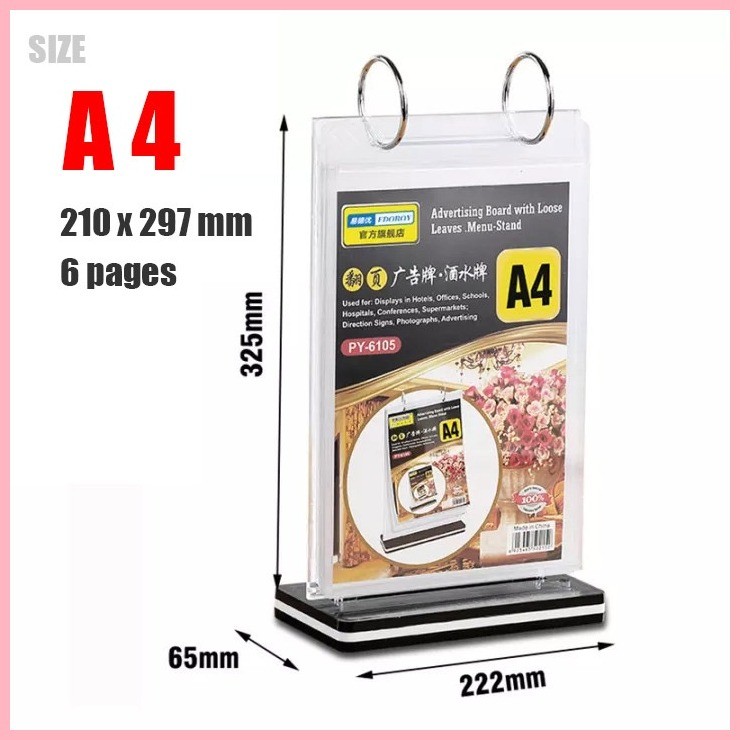 Restaurant Menu Board Display A4 A5 A6 leaves advertisement menu sign ...