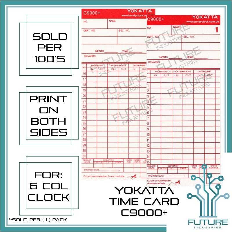 Yokatta C9000+ Standard Time Card Bundy Clock Attendance Recorder DTR ...