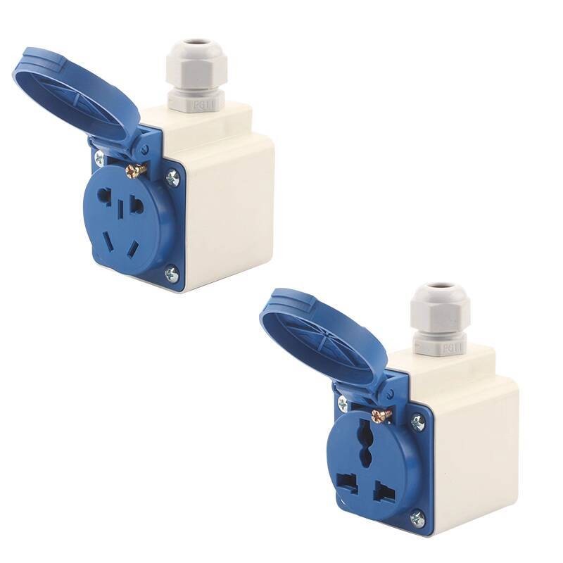 ☑♥ 16A Fast Explosion-Proof Industrial 2-Pin Generator Socket Surface ...