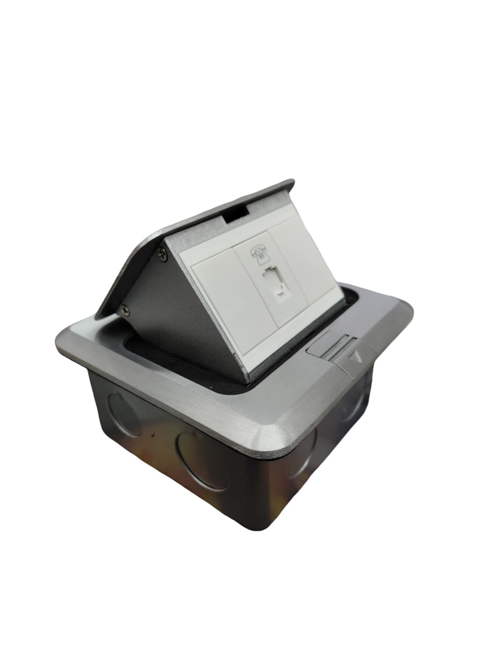 T&J Floor Outlet Pop-up 1 Gang TELEPHONE Outlet with Metal Utility Box ...