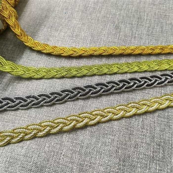 ☑♥ 1CM gold silver Three-strand Braid Rope Ribbon Garment Decoration ...