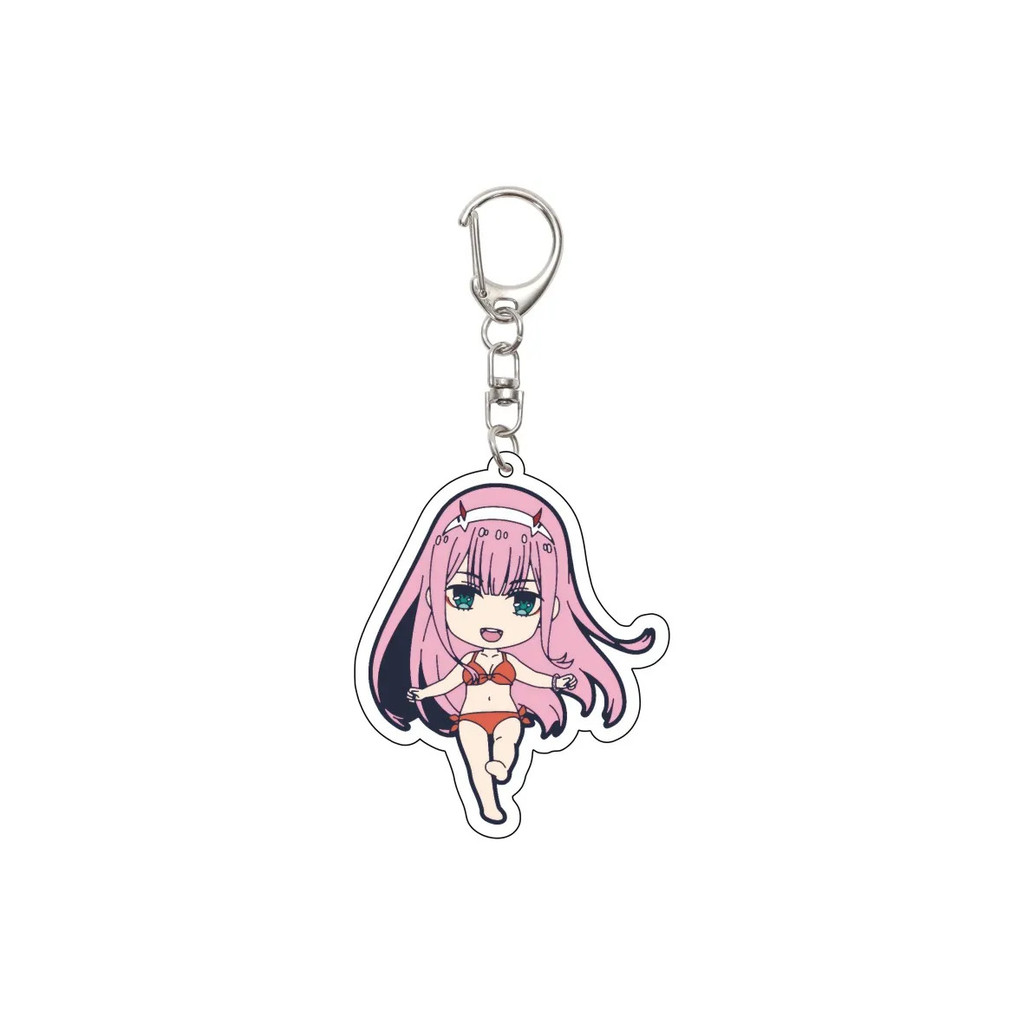 55MM Anime DARLING in the FRANXX Keychain HIRO/ZERO TWO/ICHIGO/GORO Key ...