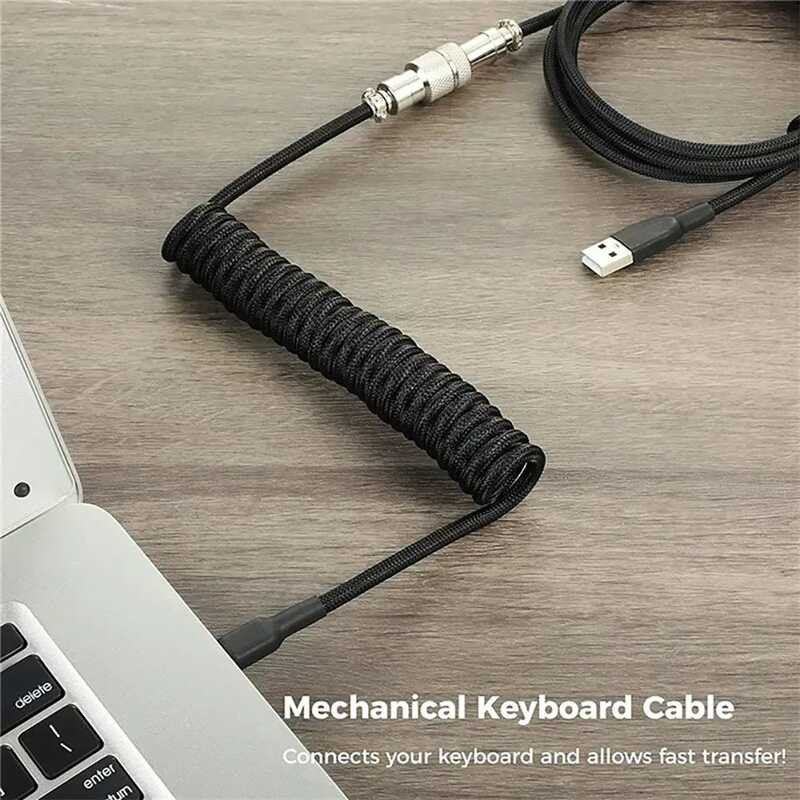 Mechanical Keyboard Coiled Cable, Type-C USB Port, Aviator Coiling ...