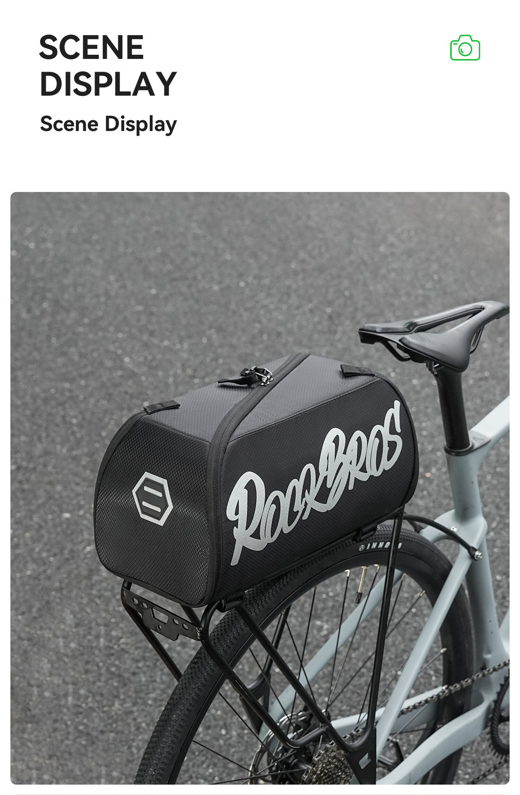 ROCKBROS Bicycle Rack Bag One-piece Foldable 11.6L Expandable Large ...