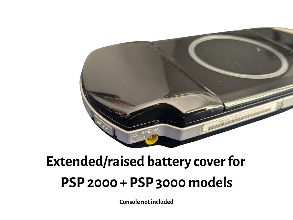 Black Extended Battery Door Back Cover Case Replacement For PSP 2000 ...