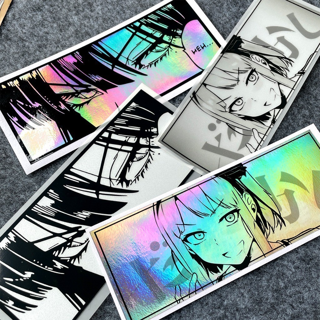 JDM Anime Girl Eyes Reflective Vinyl Car Accessories Sticker Auto Body ...