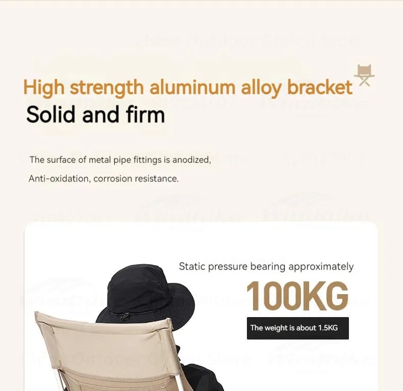 MOBI GARDEN Folding Moon Chair Outdoor Camping Relax Recline Ultralight ...