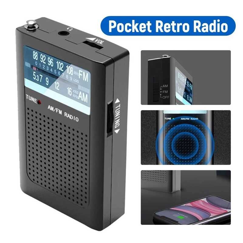 X Pocket Radios Battery Operated AM FM Radio With Loud Speaker For ...