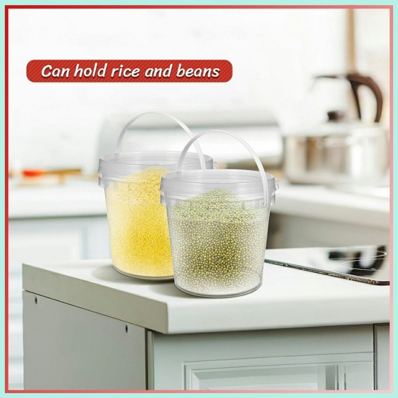 CB 50PCS 1000ML Round Plastic Bucket with Seal Clear Storage Plastic ...