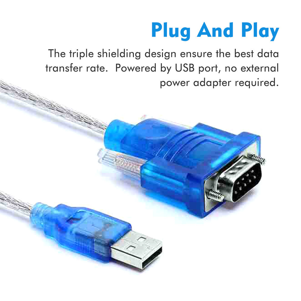 USB 2.0 to RS232 COM Port Serial PDA 9 pin DB9 Cable Adapter Support ...