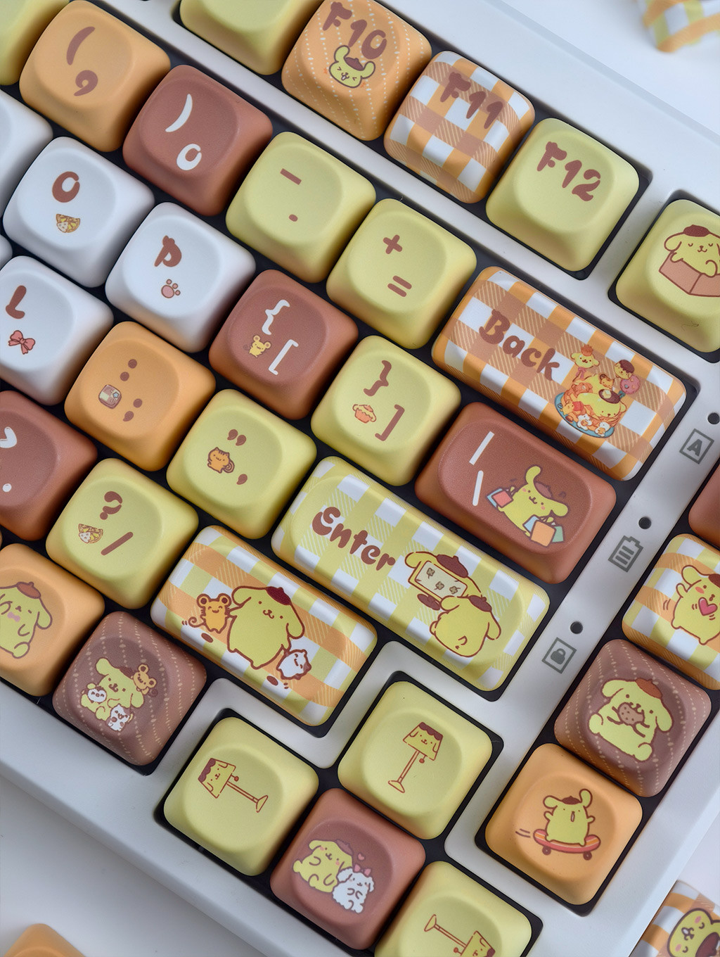 Pom Pom Purin Keycap MOA Profile 130 Keys PBT Dye Sublimation Aula F75 ...