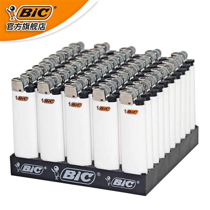 ☑♥ French BIC J3 Pure White Explosion-Proof Lighter Full Box Flint
